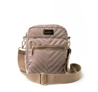 Taupe Quilted Crossbody