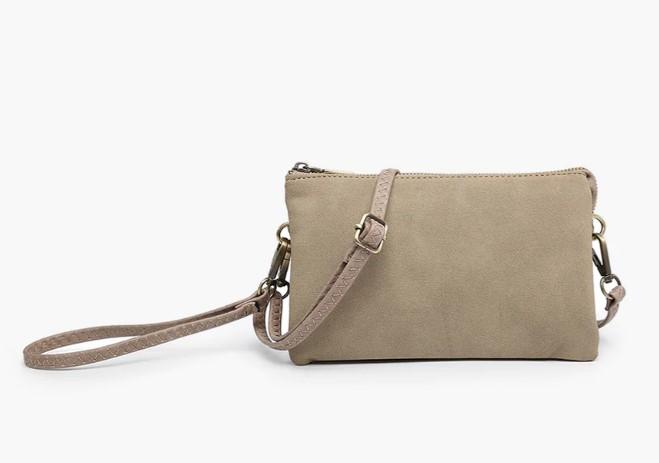 Taupe Suede Riley Crossbody