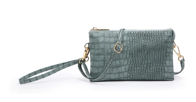 Teal Croc Riley Crossbody