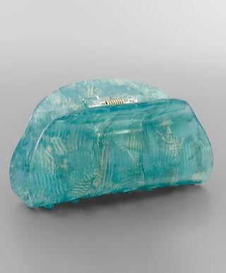 Teal Half Moon Claw Clip