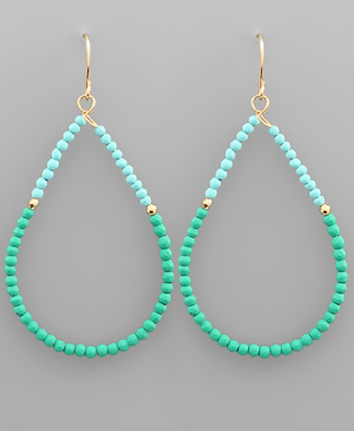 Teal Silicone Teardrop Earring