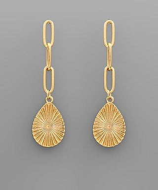 Teardrop/Chain Earring Gold