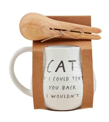 Text Cat Mug & Scoop Set