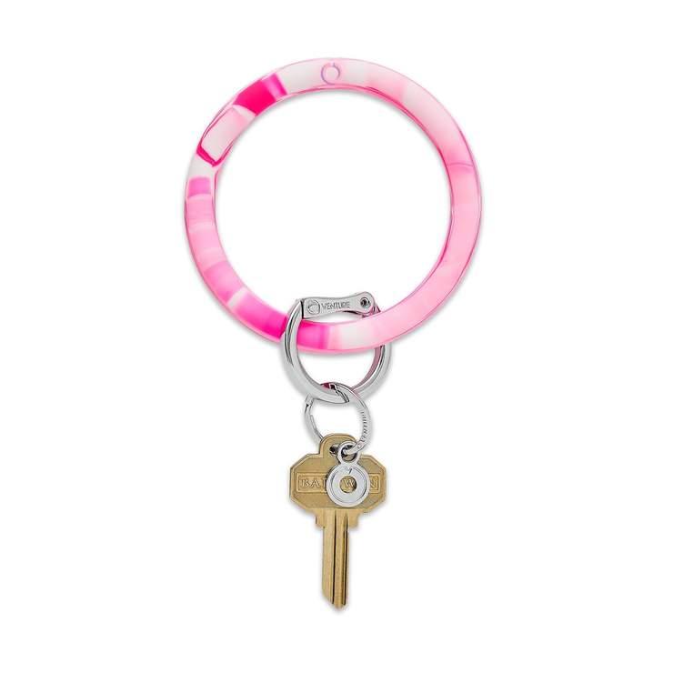 Tickled Pink Marble Key Ring