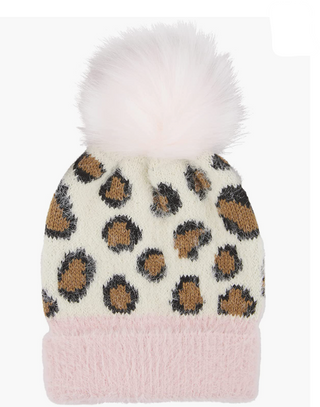 Toddler IvoryFuzzy Leopard Hat