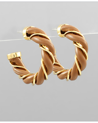 Tracy Hoop Earrings Brown