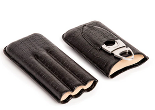 Triple Cigar Holder- Black Cro