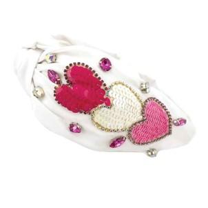 Triple Hearts Headband White