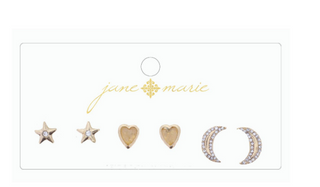 Triple The Love Earring Natural Heart