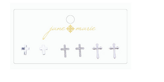 Triple The Love Earring Silver Cross