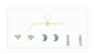 Triple The Love Earring Turquoise Moon
