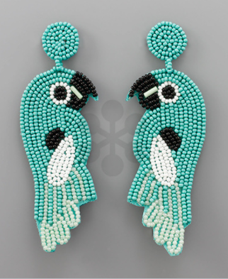 Turquoise Parrot Earring