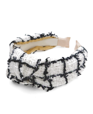 Tweed Headband White/Black