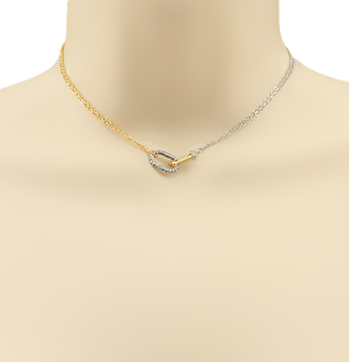 Two Tone Oval Layer Necklace