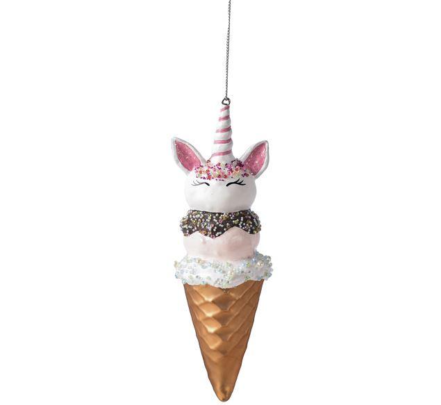 Unicorn Ice Cream Ornament