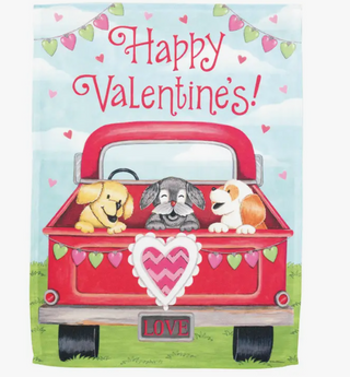 Valentine Truck Garden Flag