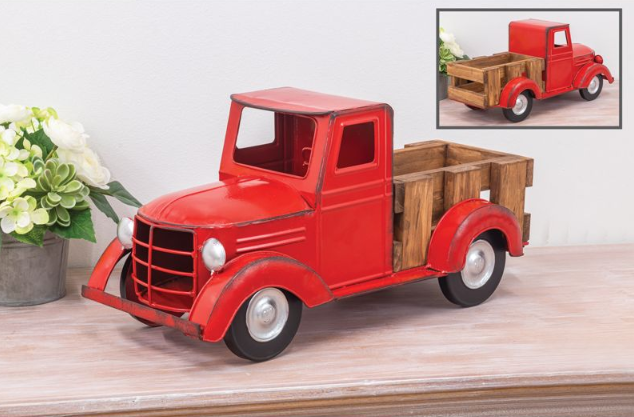 Vintage metal red truck hotsell