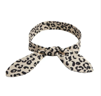 WOVEN BOW BELT LEOPARD