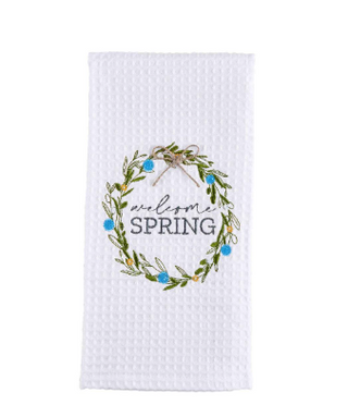 Welcome Easter Waffle Towel