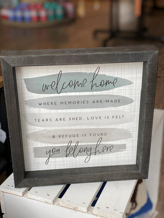Welcome Home Rustic Frame Sign
