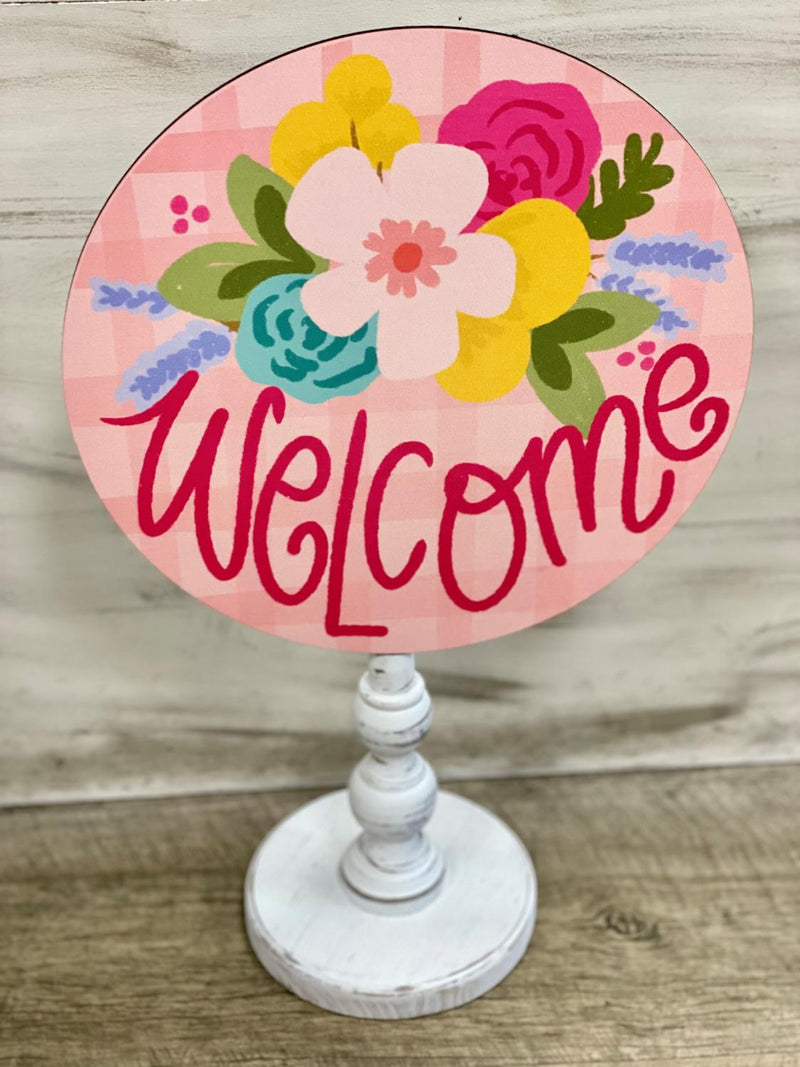 Welcome Pink Plaid Topper