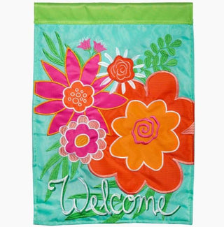 Welcome Summer Floral Garden Flag