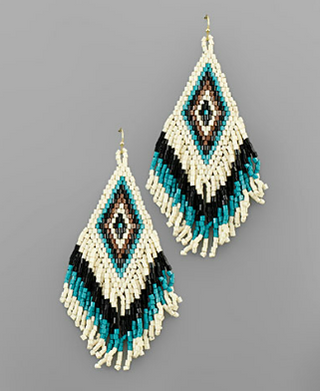 Western Earrings Turquoise/Ivory