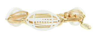 The Acrylic Football Bangle Bracelet - White