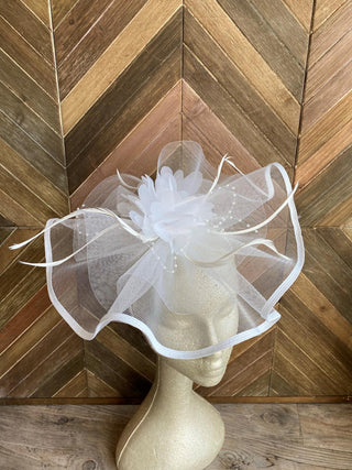 White Binded Fascinator