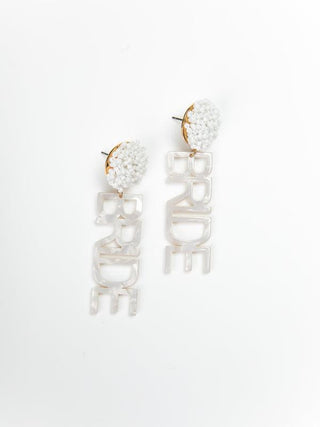 White Bride Earring