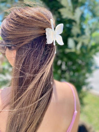 White Butterfly Hair Clip