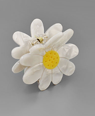 White Daisy Hair Clip
