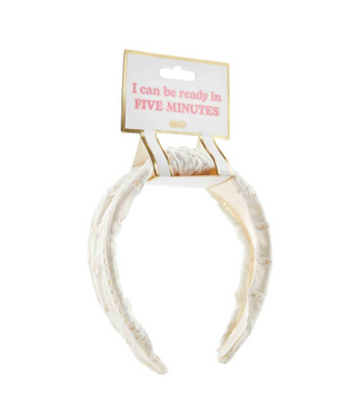 White Eyelet Knot Headband