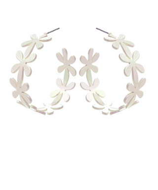 White Flower Coasted Hoop