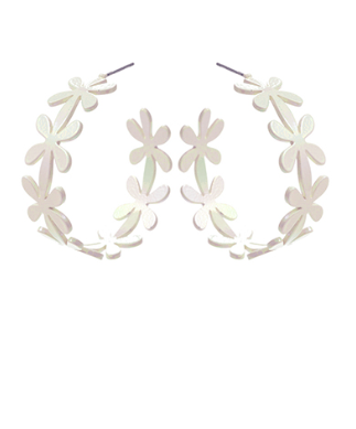 White Flower Coasted Hoop