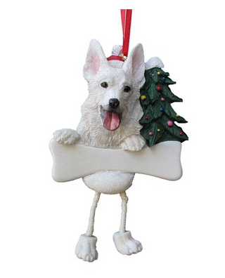 White German Shephard Ornament