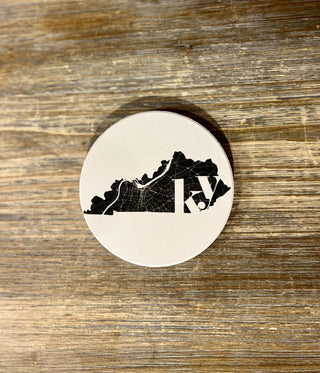 White KY State Coaster
