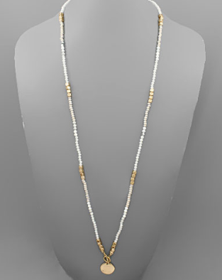White Long Toggle Necklace