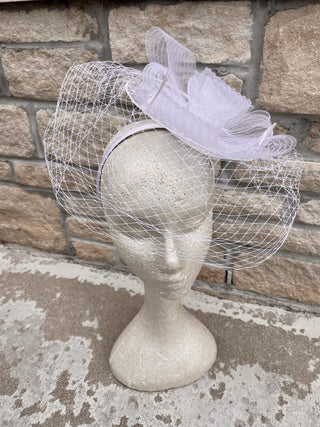 White Mesh Net Fascinator