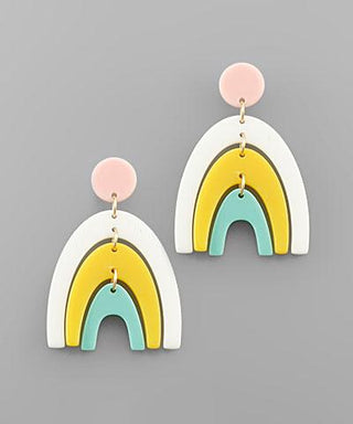 White Multi Tier Arch Earring
