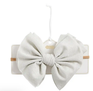 White Shimmer Bow Headband