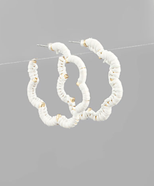 White Wrapped Wavy Hoop