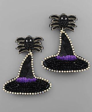 Witch Hat/ Spider Earring Purple