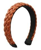 Woven Leather Headband Brown