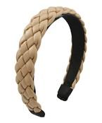 Woven Leather Headband Tan