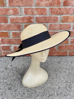 Woven Sun Hat With Bow Ivory