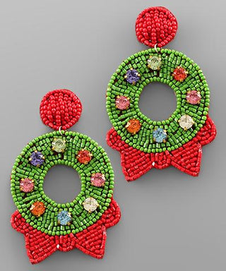 Wreth Bead Earring Green