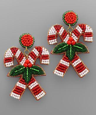 Xmas Candy Cane Earrings