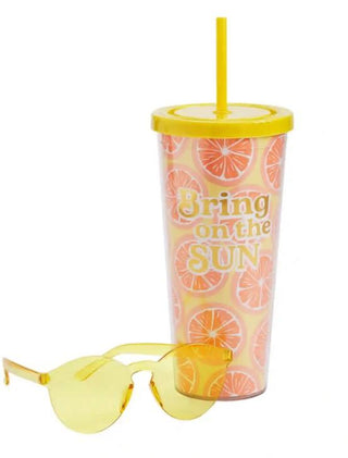 YELLOW TUMBLER SUNGLASSES SET