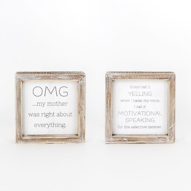 Yell/OMG Reversable Framed Sign